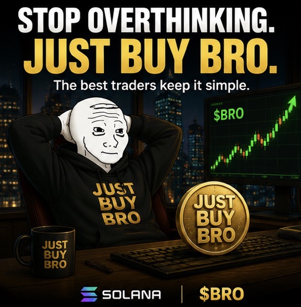 Stop overthinking. Just Buy Bro — trader leaning back at his desk